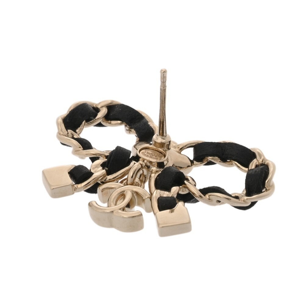 CHANEL Gold Leather Earrings - Picture 7 of 11